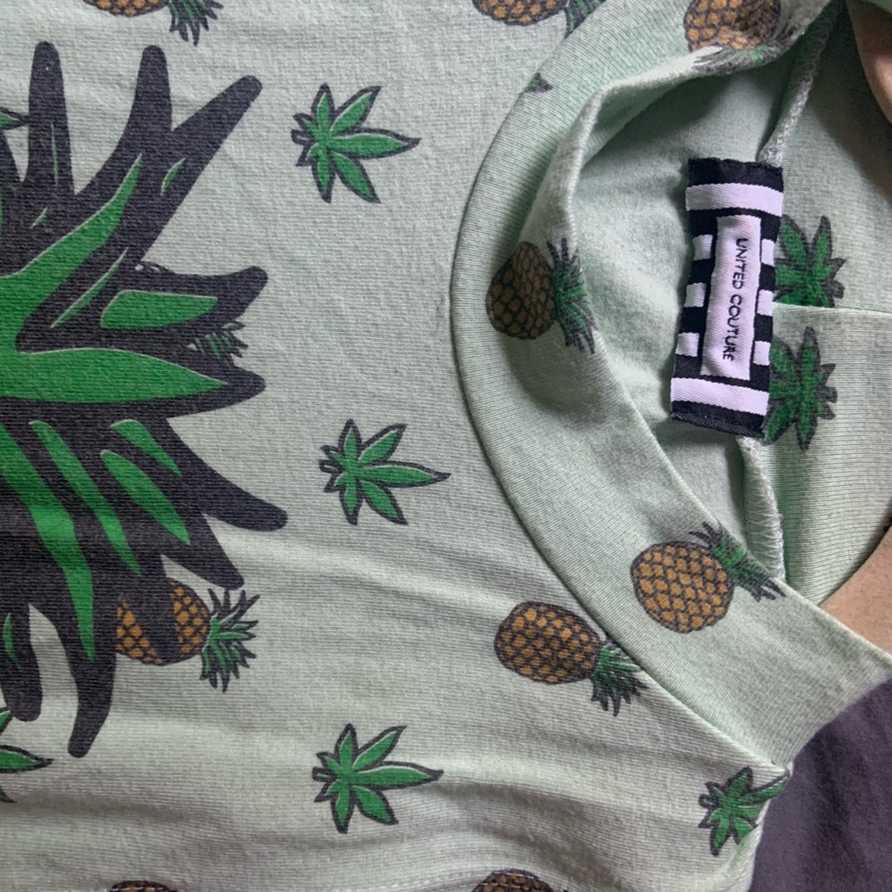 Nasty Gal Green Pineapple Print Mini Dress